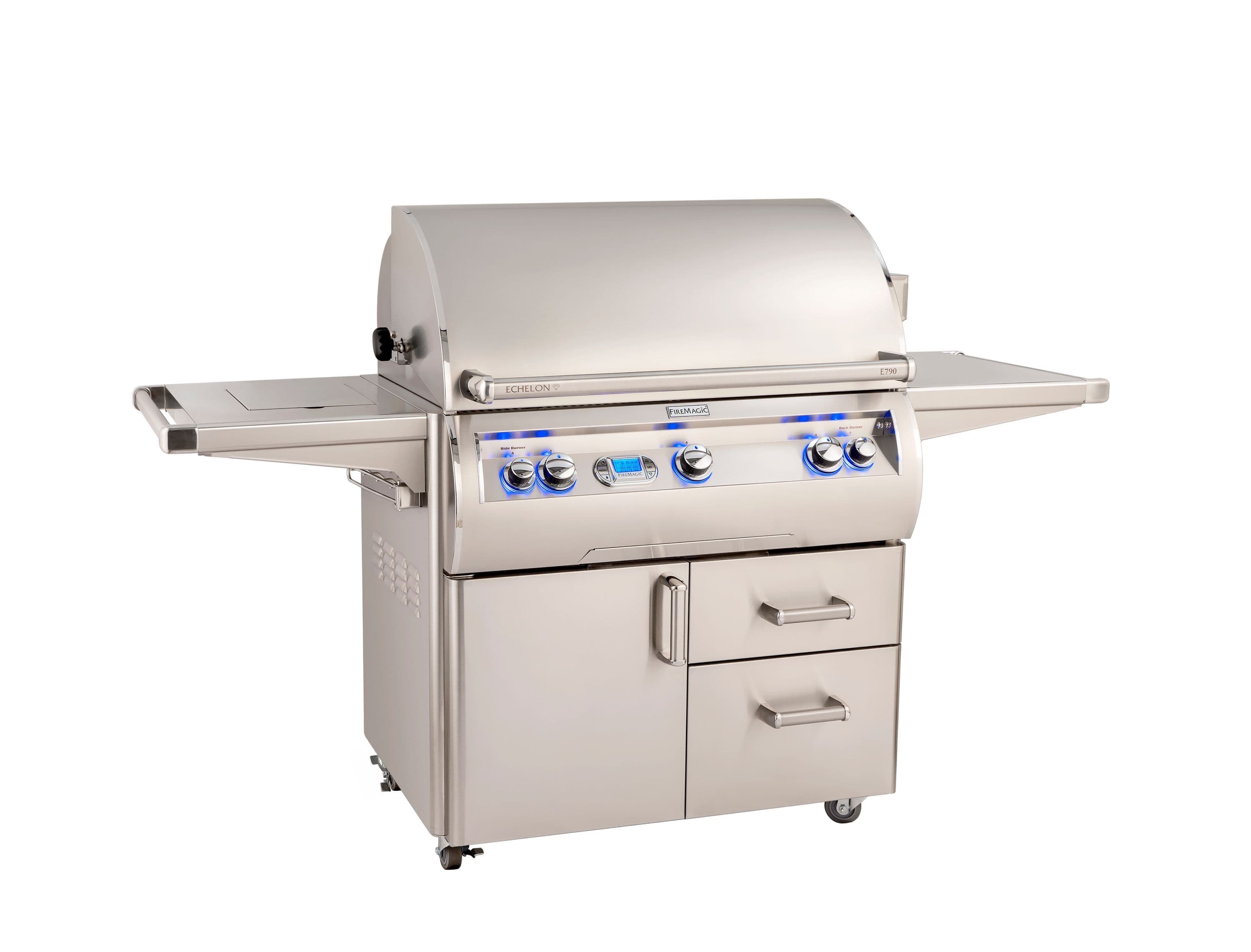 Fire Magic Echelon Diamond 36" Portable Grill with Digital Thermometer & Flush Mounted Single Side Burner E790s