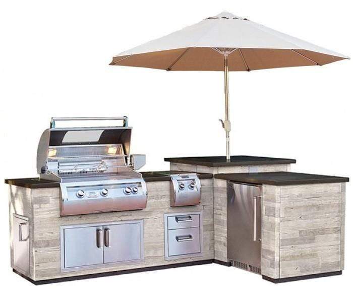 Fire Magic Silver Pine L-Shaped Reclaimed Wood Island System w/ Medium Pantry Cutout IL660-FOD(SPD)-116BA