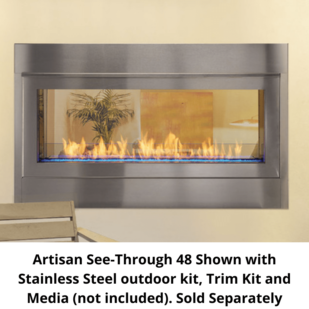 Monessen 48" Artisan Vent Free See-Through Linear Fireplace AVFLST48NI