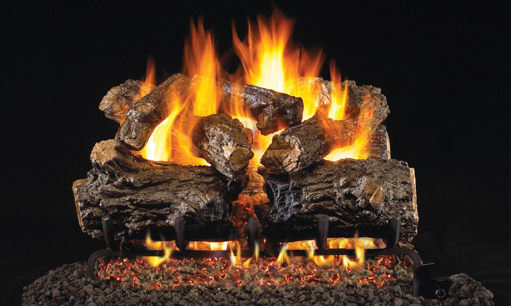 Real Fyre 18/20-inch Burnt Rustic Oak Vented Gas Log Set - HCHR-18/20