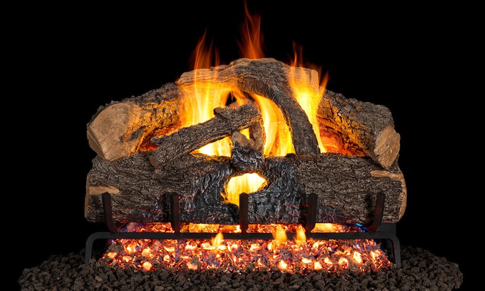 Real Fyre 24-inch Charred Evergreen Oak Vented Gas Log Set - ENO-24