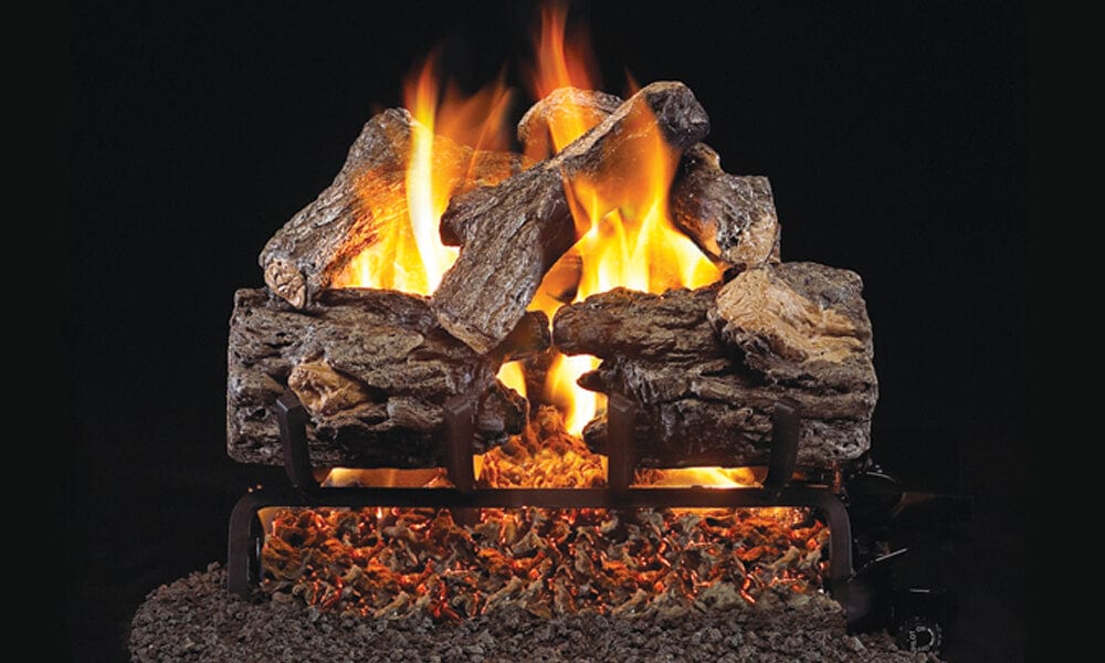 Real Fyre 30-inch Burnt Rustic Oak Vented Gas Log Set - HCHR-30