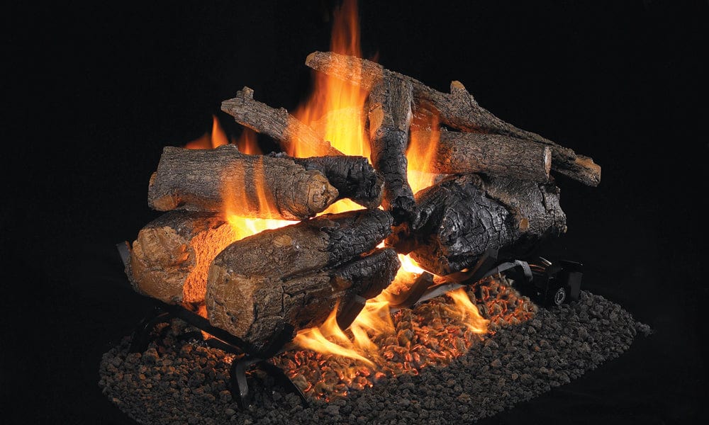 Real Fyre Charred American Oak 30-inches See Thru Vented Gas Log Set CHAO-2-30