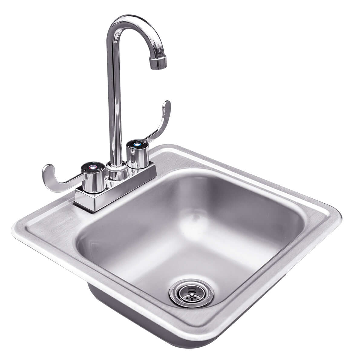 Summerset 15-inch Stainless Steel Drop-in Sink & Hot/Cold Faucet - SSNK-15D