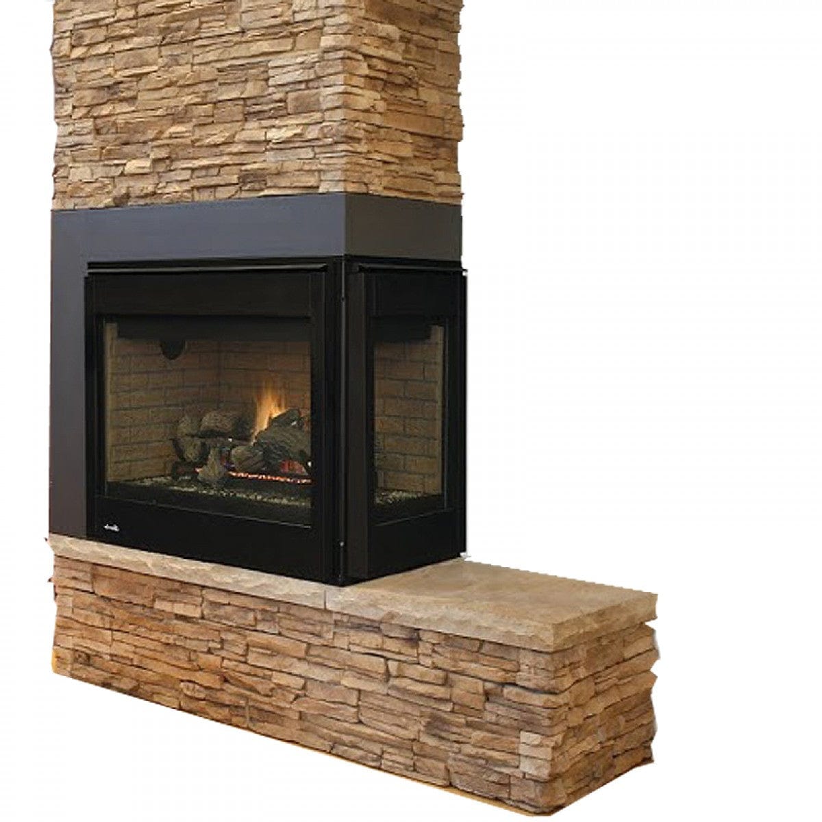 Superior 35" Traditional Direct Vent Peninsula Gas Fireplace DRF35PFDEN