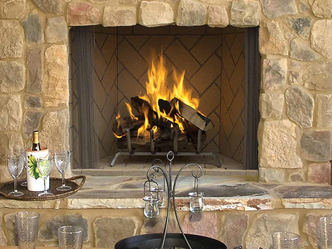 Superior 42" Traditional Wood Burning Outdoor Masonry Fireplace WRE6042