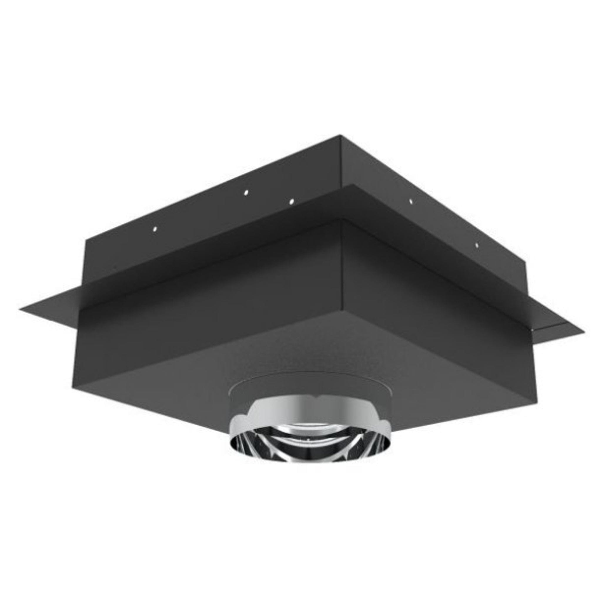 Superior Black Standard Ceiling Support for Freestanding Stove Snap-Pak 6-inch Wood-Burning Chimney System 6SPBSCS