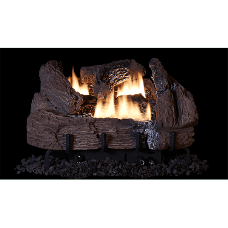 Superior Double-Flame 18-inch/24-inch Dual Yellow Vent-Free Propane Gas Log Burner With Millivolt Control VD1824PR