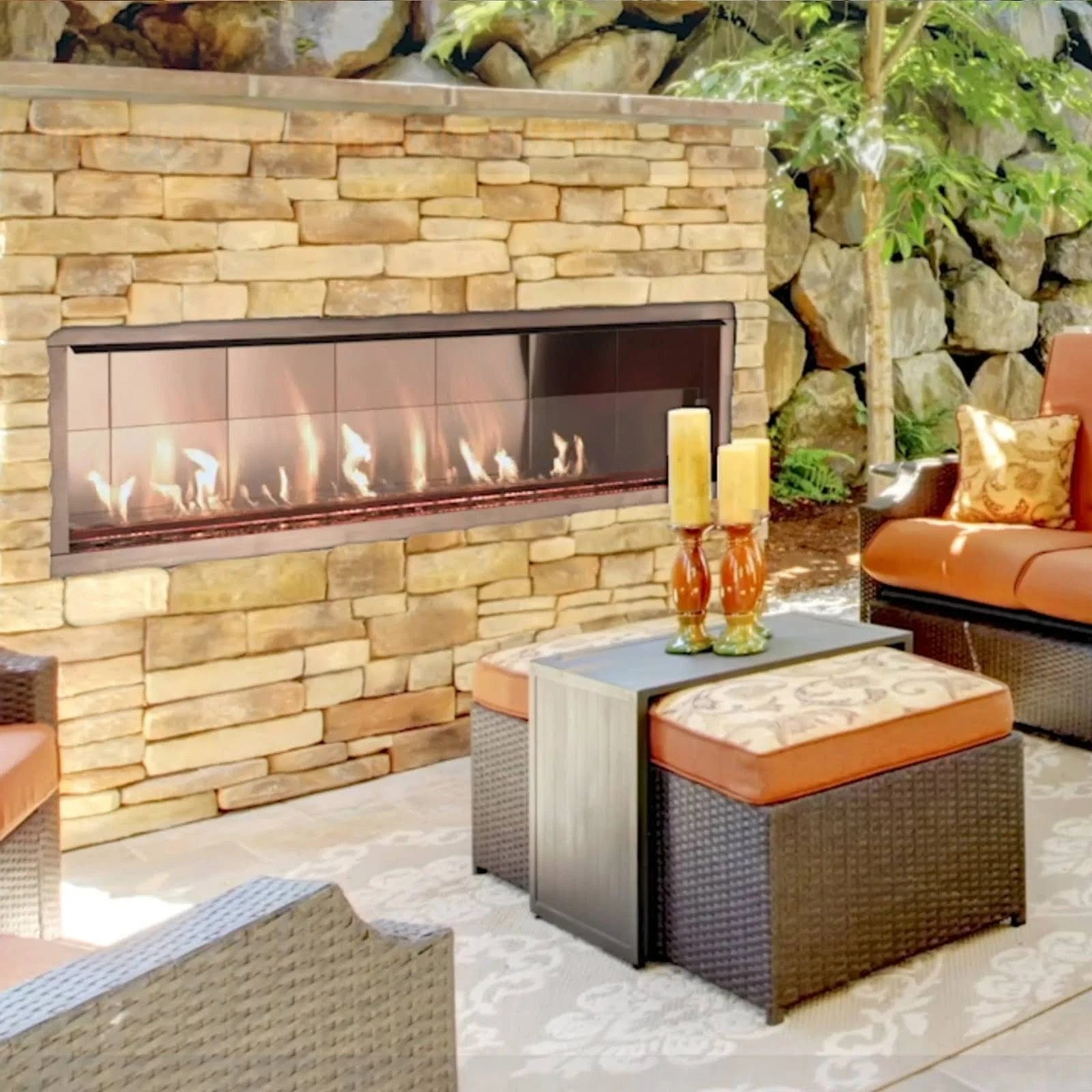 Superior 60" Contemporary Vent-Free Linear Outdoor Fireplace ODLVF60ZEN
