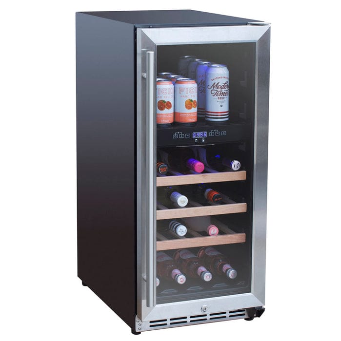 True Flame 15" Outdoor Rated Dual Zone Wine Cooler TF-RFR-15WD