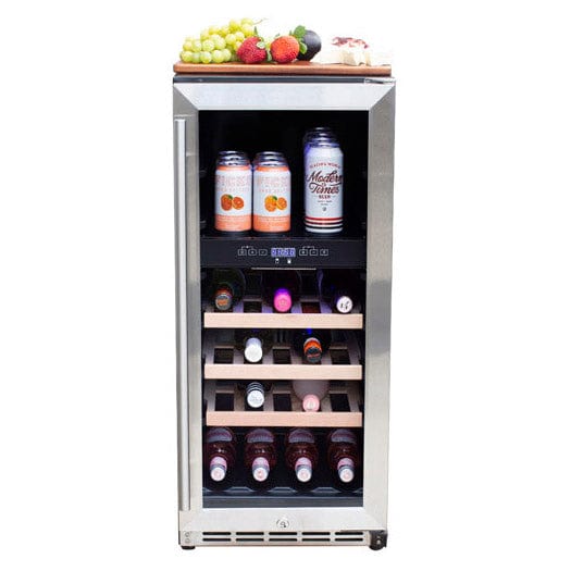 True Flame 15" Outdoor Rated Dual Zone Wine Cooler TF-RFR-15WD