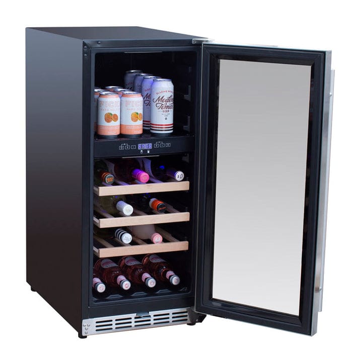 True Flame 15" Outdoor Rated Dual Zone Wine Cooler TF-RFR-15WD