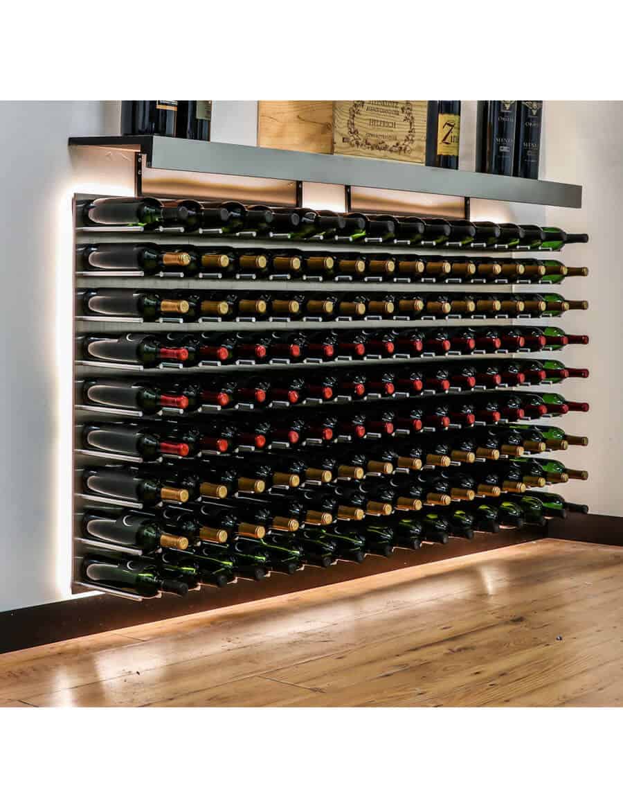 Ultra Wine Racks - Fusion Straight Cork Out Wine Wall Black Acrylic (4 Foot)