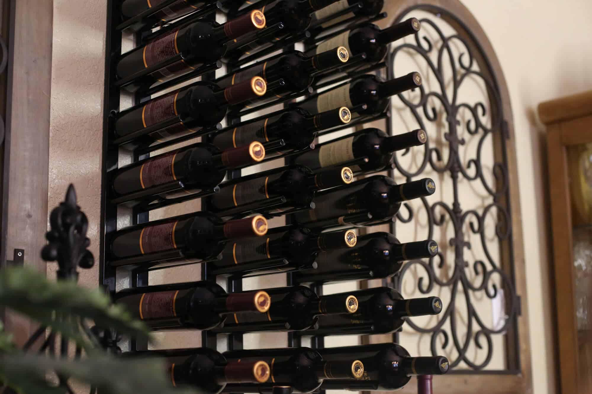 Ultra Wine Racks Straight Wall Rails - 2FT Metal Wine Racks (6 Bottles)