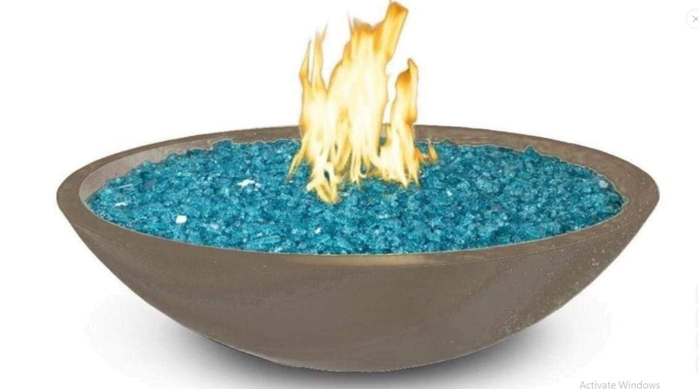 American Fyre Designs 32" Marseille Round Concrete Gas Fire Bowl