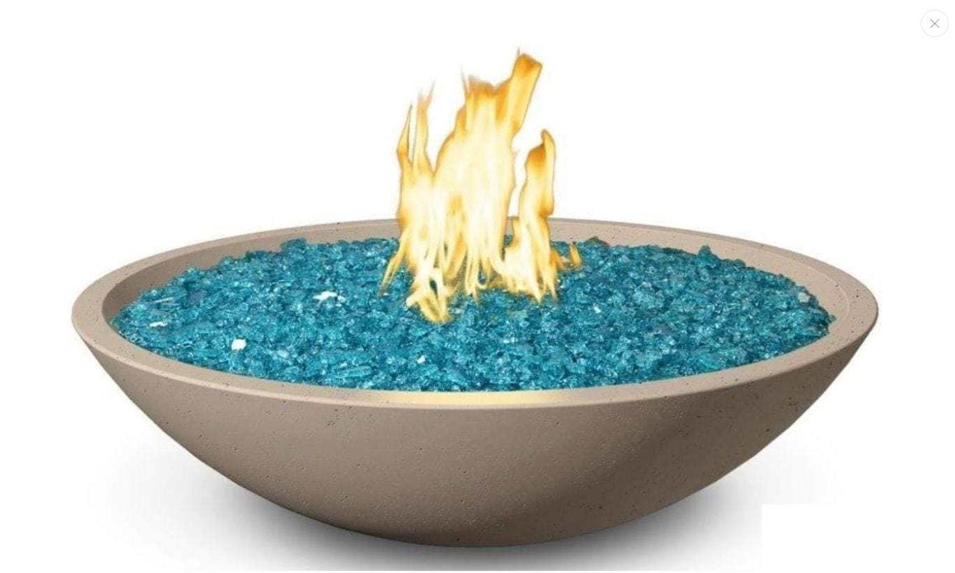 American Fyre Designs 32" Marseille Round Concrete Gas Fire Bowl