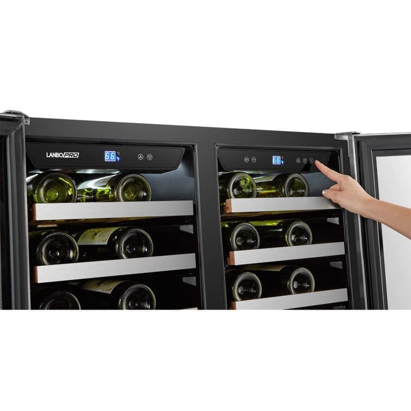 Lanbo LanboPro 62 bottle dual door wine cooler - LP66D