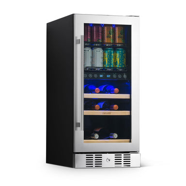 NewAir NewAir 15”  Dual Zone 9 Bottle and 48 Can Wine and Beverage Refrigerator - NWB057SS00