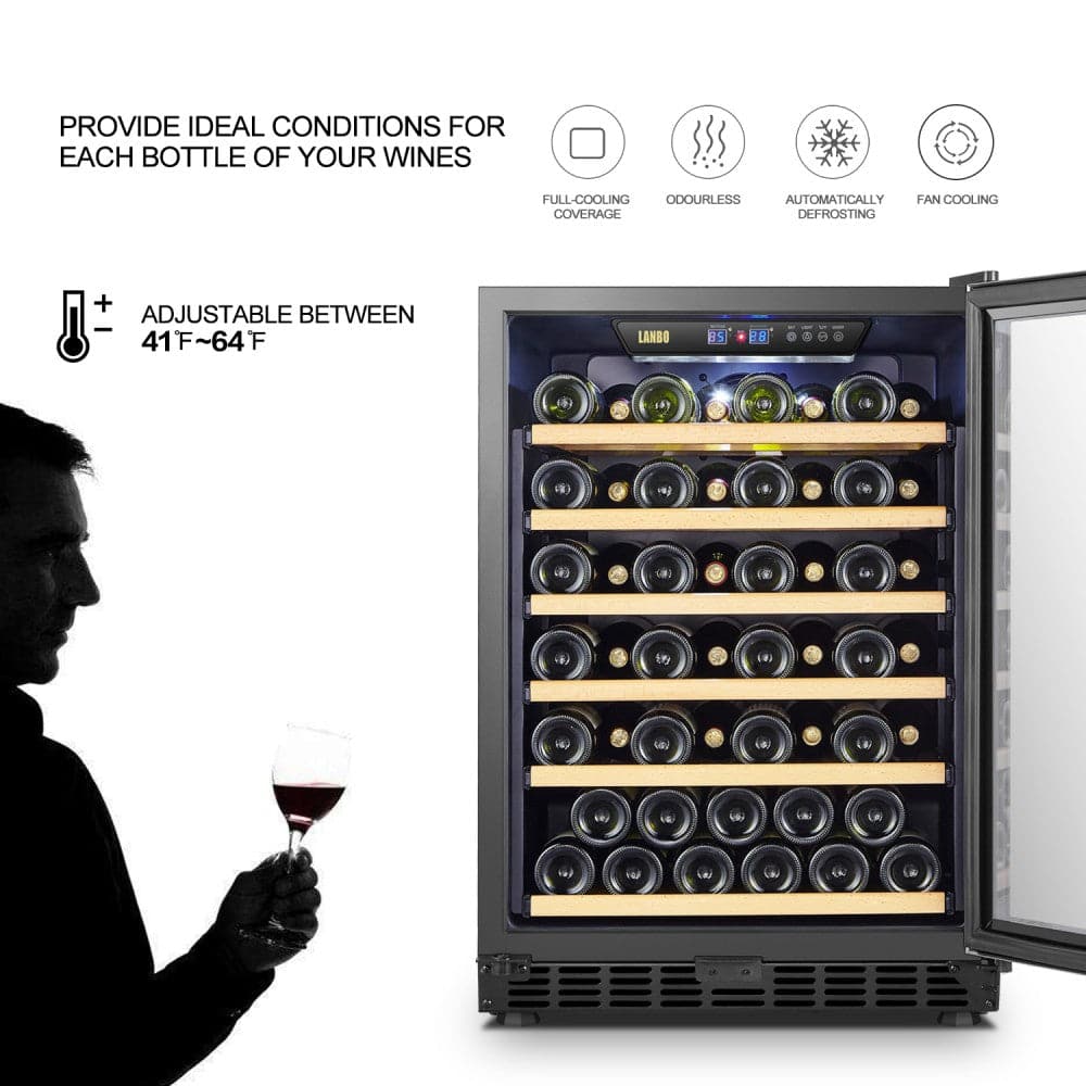 Lanbo LW52S 52 Bottle Single Zone Wine Cooler-2