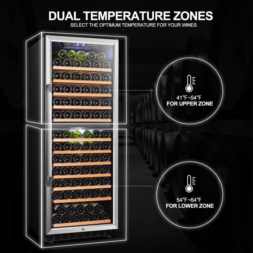 Lanbo LW142D 138 Bottle Dual Zone Wine Cooler-9