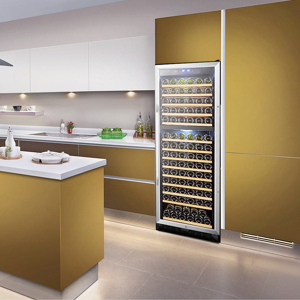 Lanbo LW162DD 162 Bottle Dual Zone Wine Cooler-4