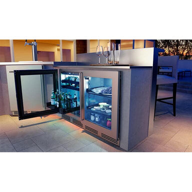 HH24BO-4-2LL Perlick Signature Series Shallow Depth 18" Depth Outdoor Beverage Center with fully integrated panel-ready solid door, hinge left, with lock-2