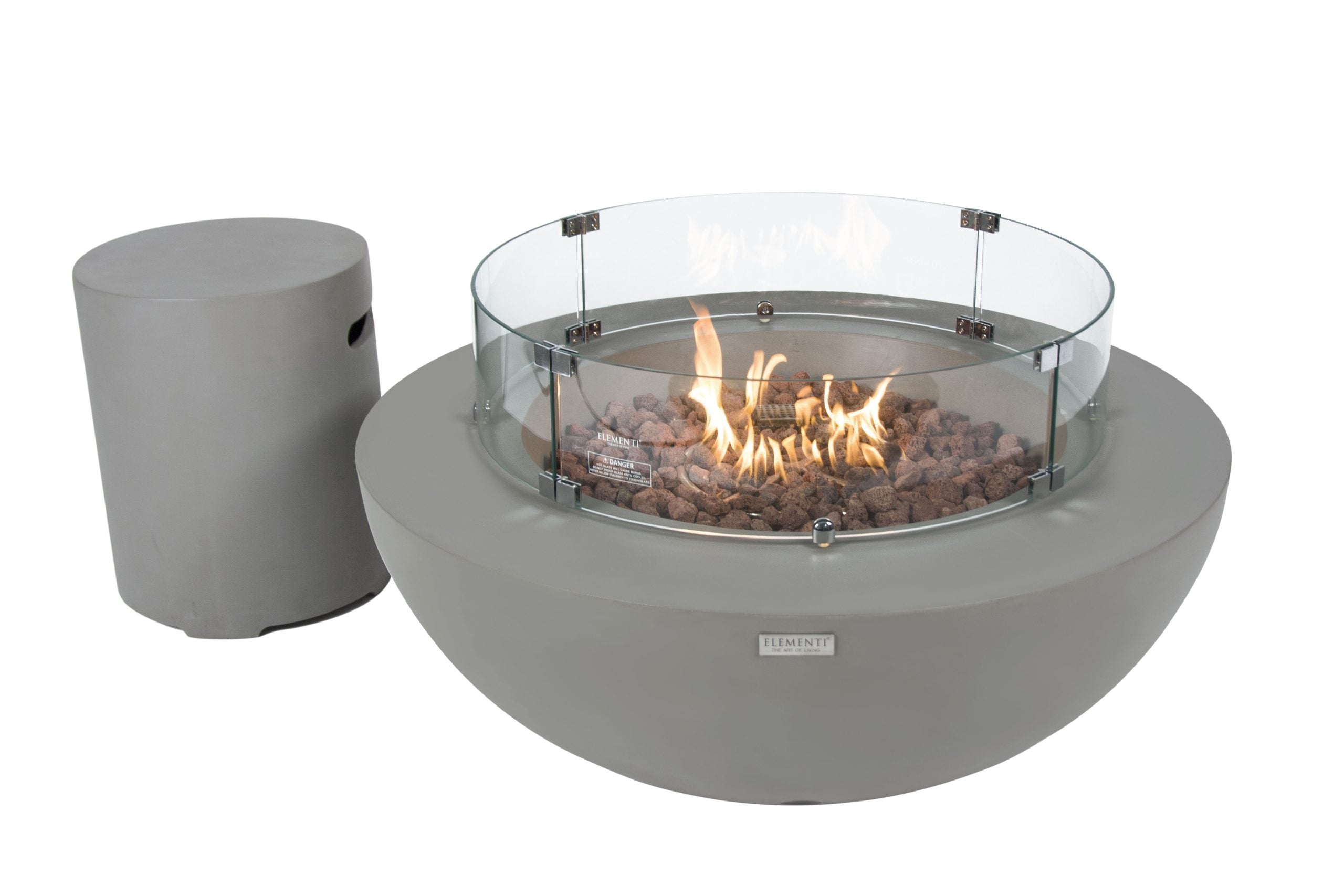 Elementi Lunar Bowl Fire Table - Light Grey