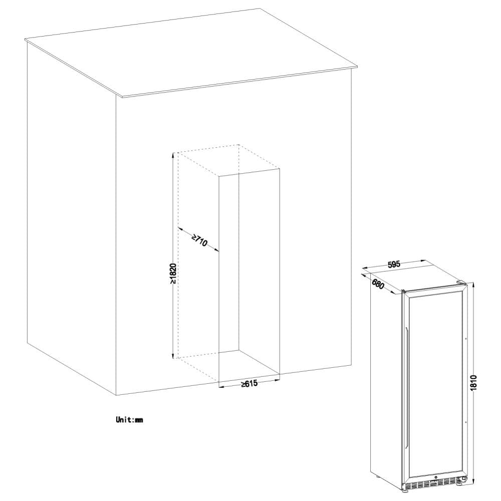 Lanbo LW177S 171 Bottle Single Zone Wine Cooler-7