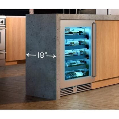 HH24WO-4-1L Perlick Signature Series Shallow Depth 18" Depth Outdoor Wine Reserver with stainless steel solid door, hinge left-2
