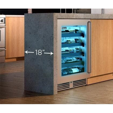 HH24WO-4-3L Perlick Signature Series Shallow Depth 18" Depth Outdoor Wine Reserve with stainless steel glass door, hinge left-2