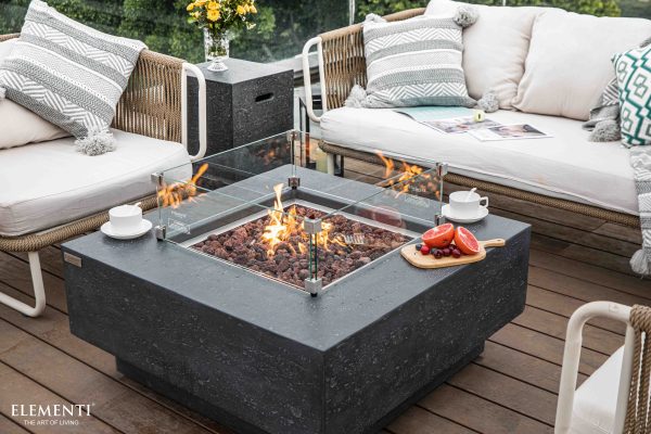 Elementi Manhattan Fire Table - Dark Grey