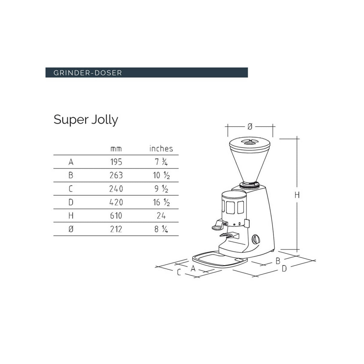 Mazzer Super Jolly Doser Espresso Grinder In Black