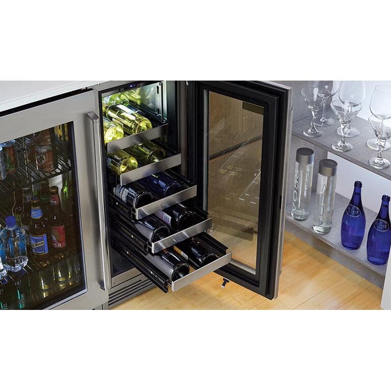 HP15WS-4-4R Perlick 15" Signature Series Indoor Wine Reserve with fully integrated panel-ready glass door, hinge right-3
