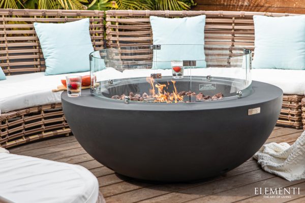 Elementi Lunar Bowl Fire Table - Dark Grey