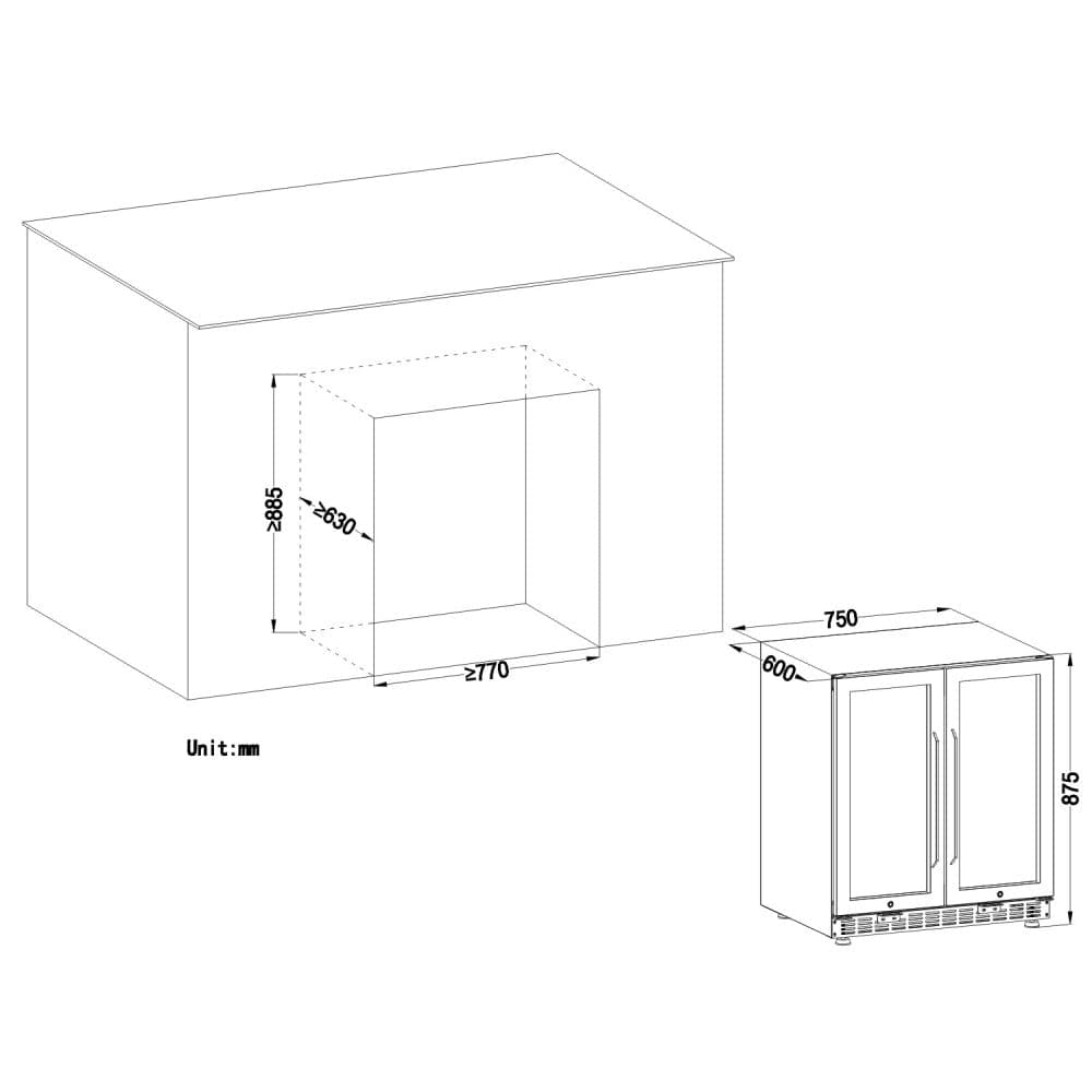 Lanbo LW3370B 30 Inch Wine And Beverage Cooler-3