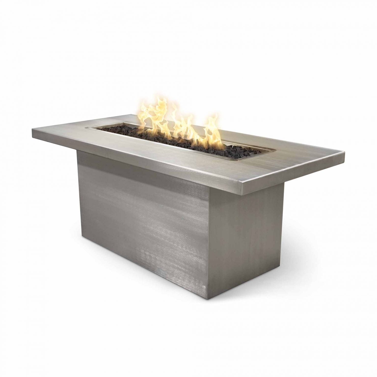 The Outdoor Plus Bella 48" x 30" Linear Fire Table | Stainless Steel