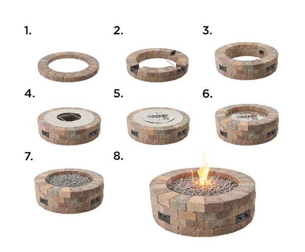 The Outdoor Greatroom | Bronson Block Gas Fire Pit Kit