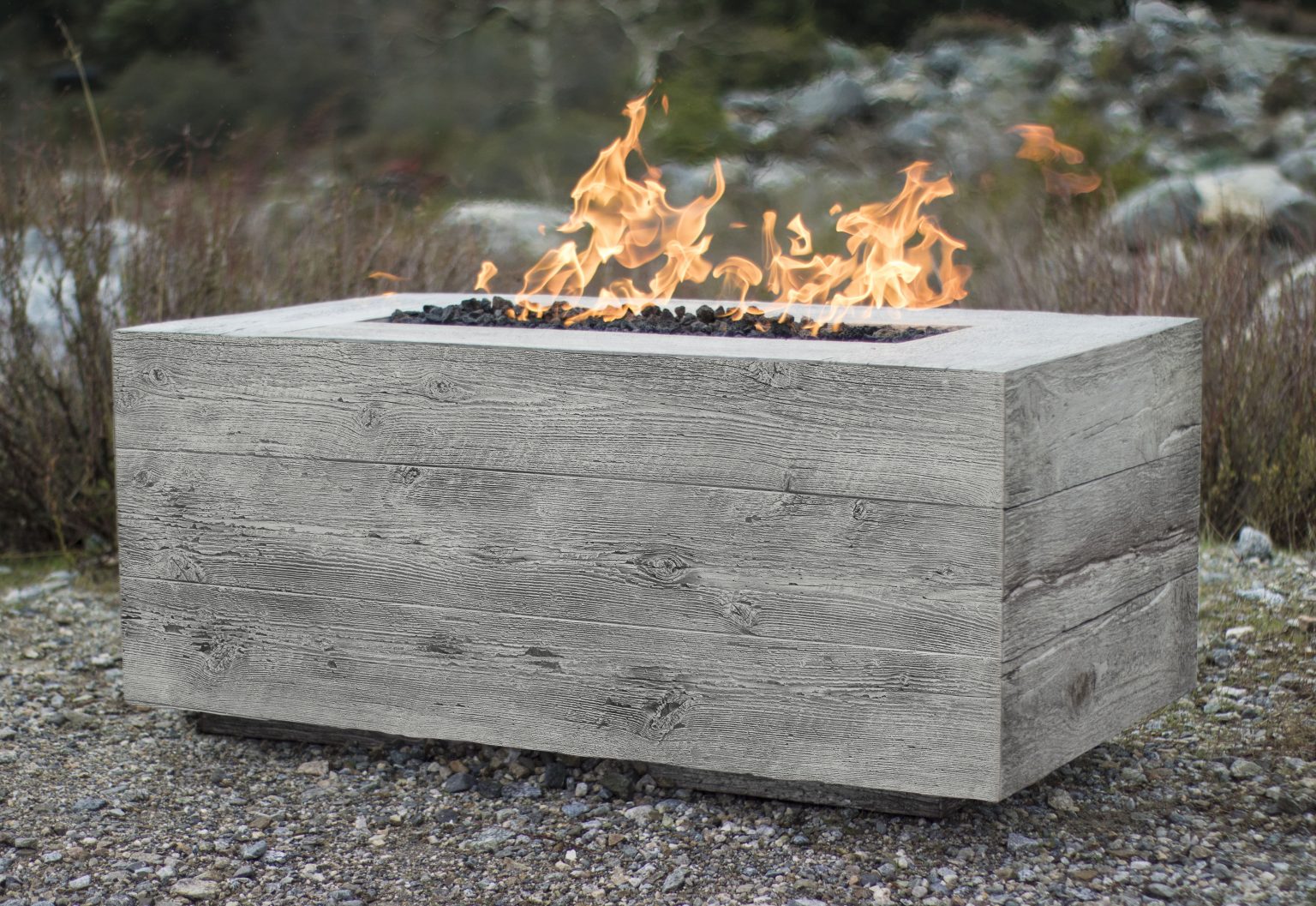 The Outdoor Plus Catalina Fire Pit | Wood Grain Concrete