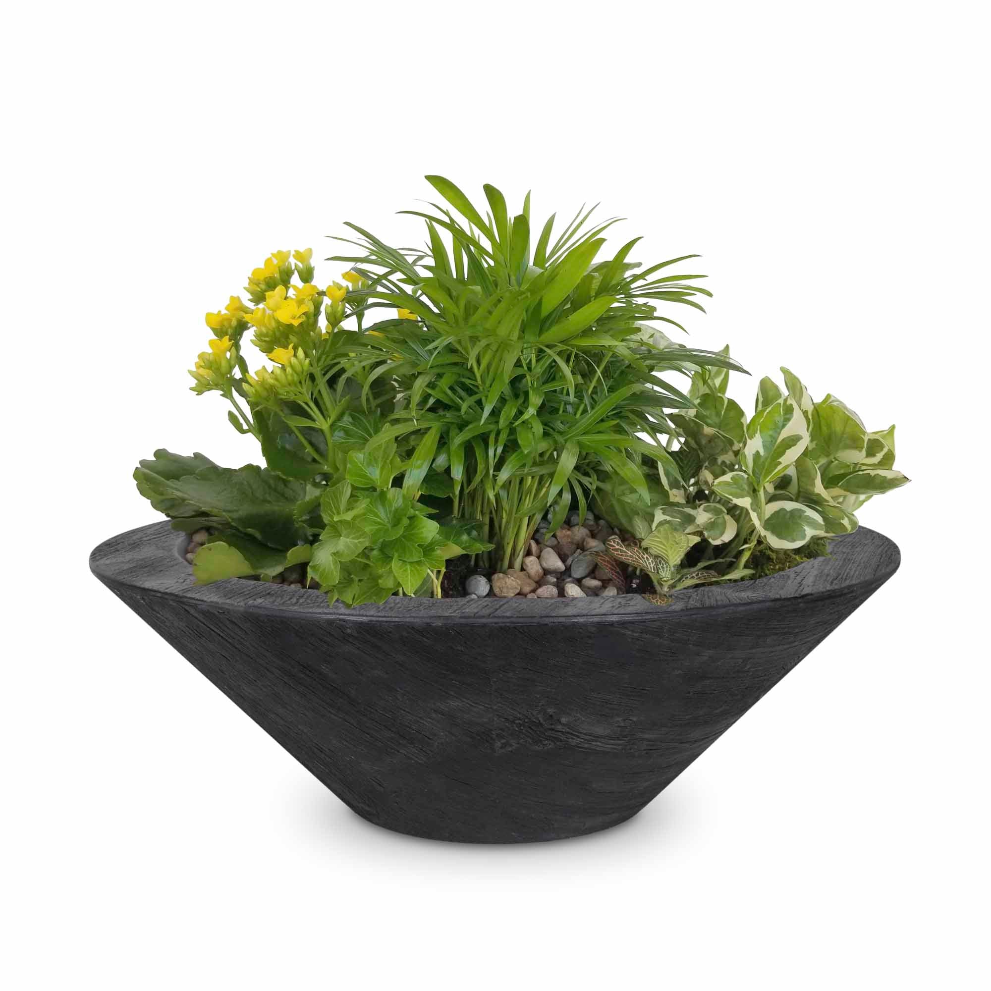 The Outdoor Plus Cazo Planter Bowl | Wood Grain Concrete