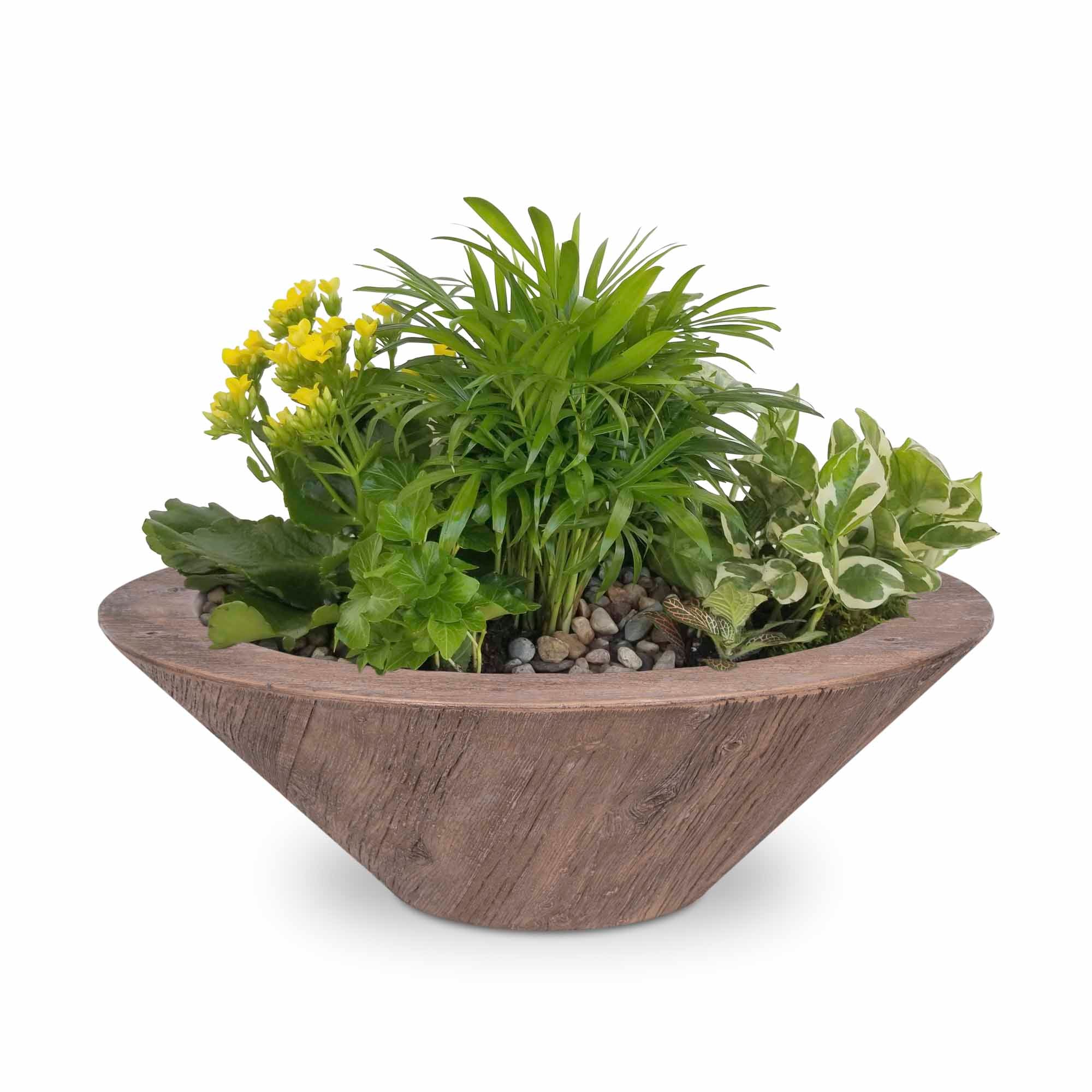 The Outdoor Plus Cazo Planter Bowl | Wood Grain Concrete