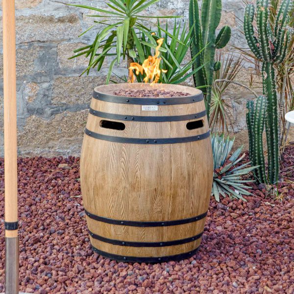 Elementi Napa Barrel Propane Fire Pit - Redwood