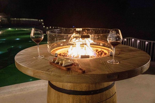 Elementi Lafite Barrel Fire Table - Redwood