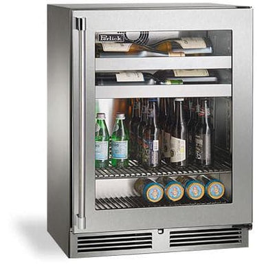 HH24BO-4-3R Perlick Signature Series Shallow Depth 18" Depth Outdoor Beverage Center with stainless steel glass door, hinge right-1