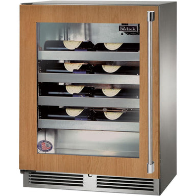 HH24WS-4-4LL Perlick Signature Series Shallow Depth 18" Depth Indoor Wine Reserve with fully integrated panel-ready glass door, hinge left, with lock-1