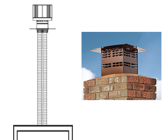 Majestic Gas Insert Venting - 30/30 Termination Kits for Ruby/Jasper Fireplace Insert