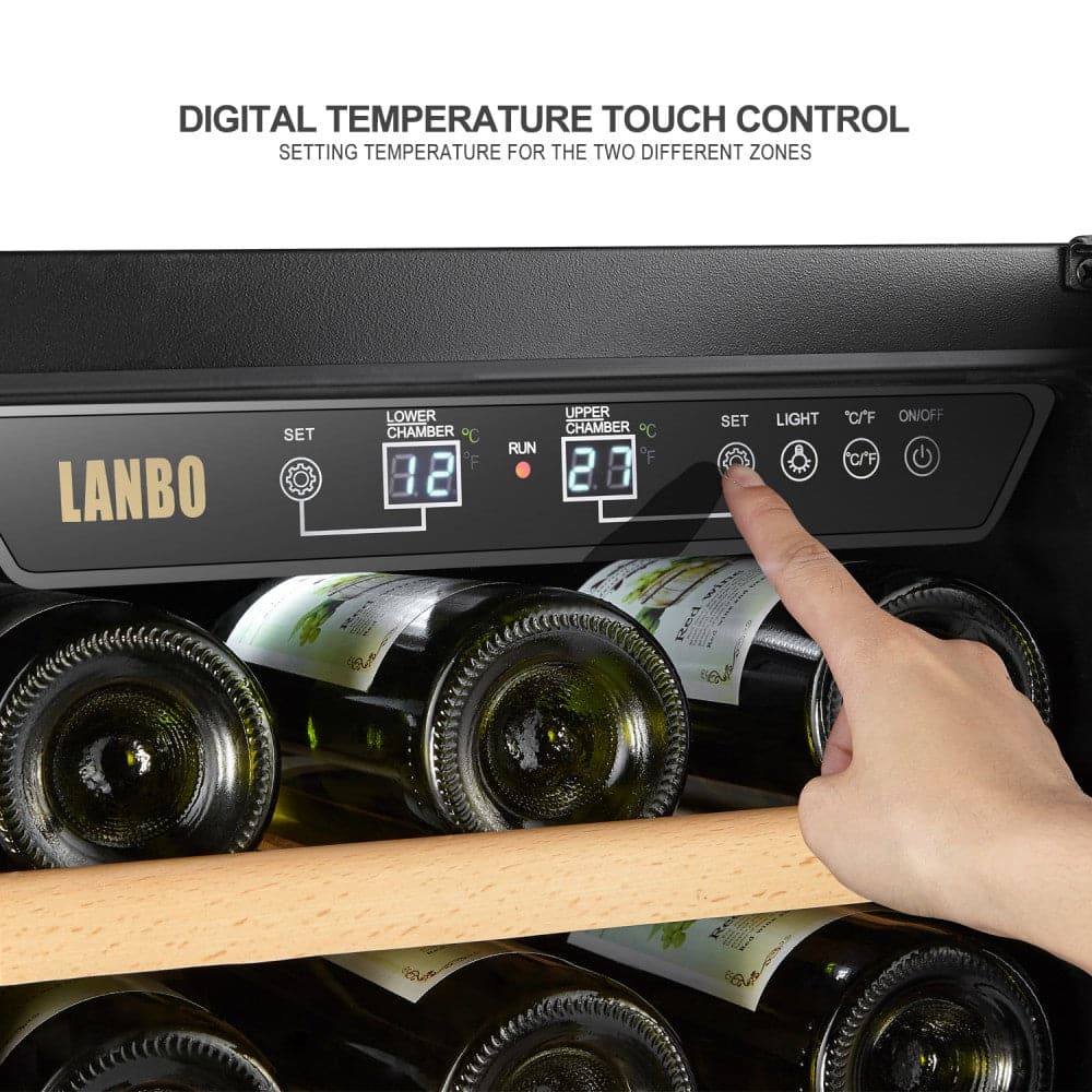 Lanbo LW28D 28 Bottle Dual Zone Wine Cooler-8