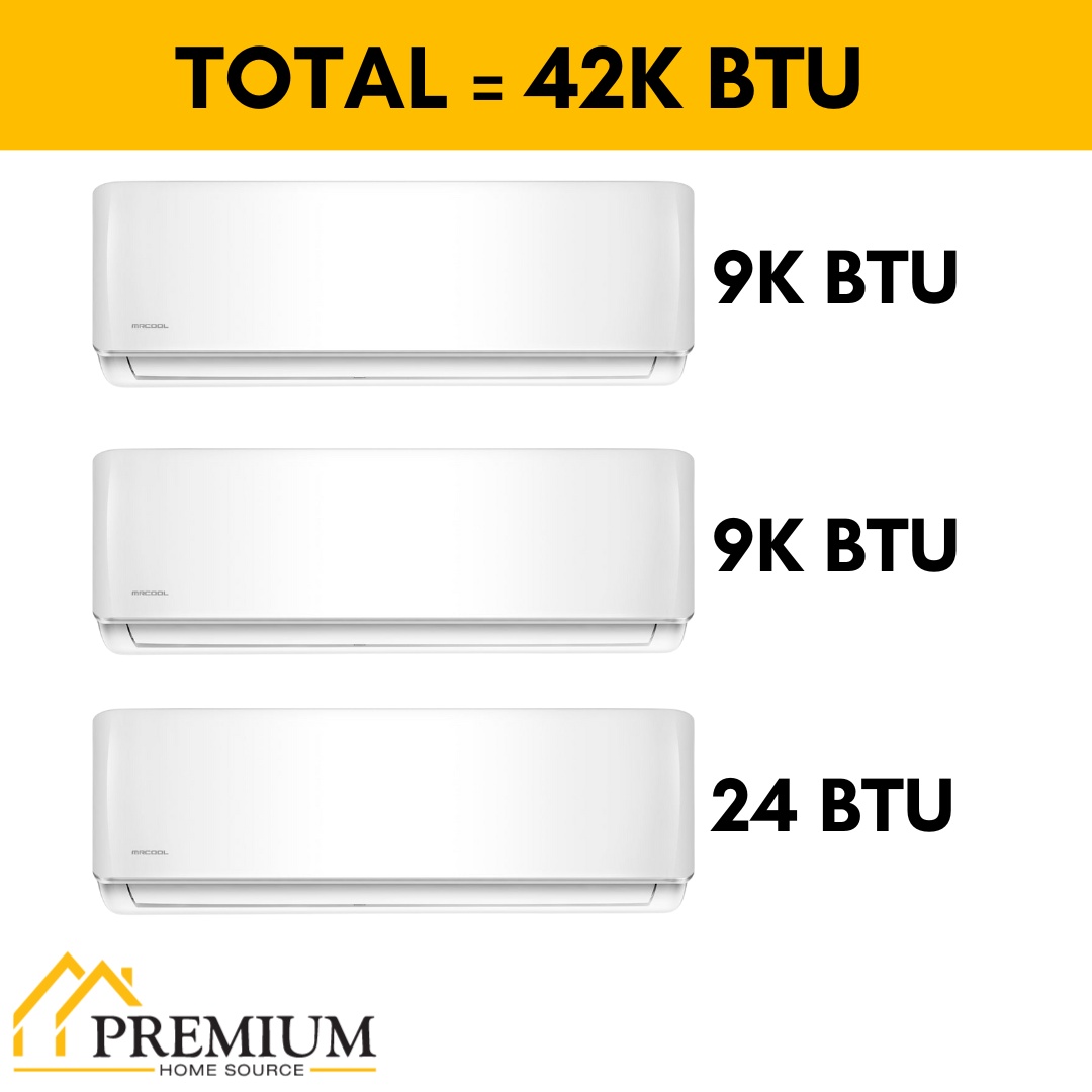 MRCOOL DIY Mini Split - 42,000 BTU 3 Zone Ductless Air Conditioner and Heat Pump with 25 ft. Install Kit, DIYM336HPW03C35