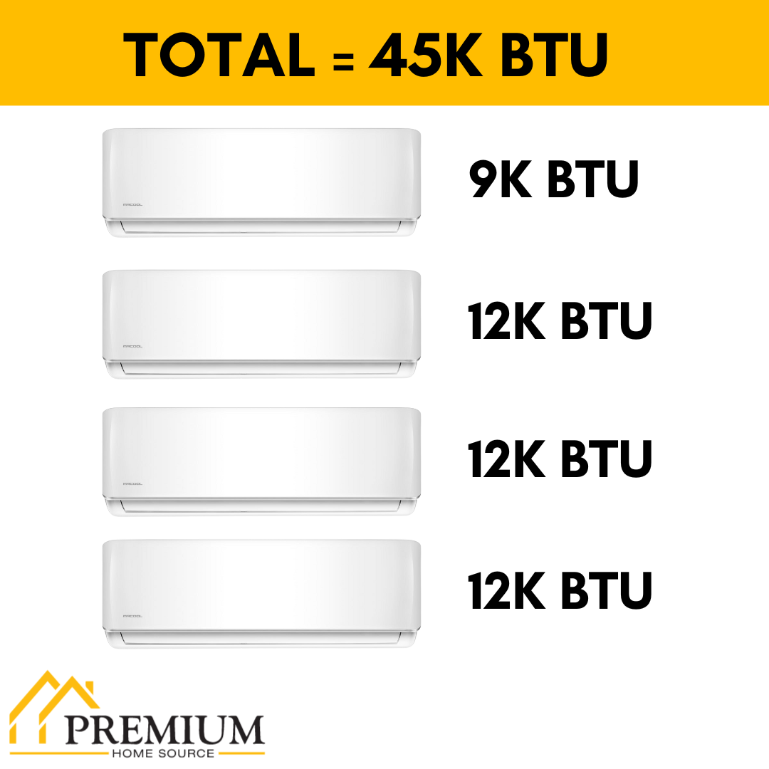 MRCOOL DIY Mini Split - 45,000 BTU 4 Zone Ductless Air Conditioner and Heat Pump, DIY-B-448HP09121212