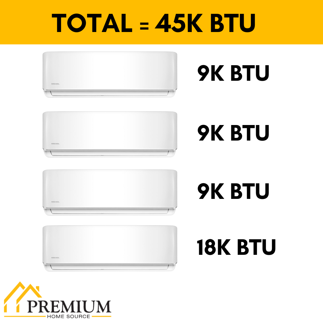 MRCOOL DIY Mini Split - 45,000 BTU 4 Zone Ductless Air Conditioner and Heat Pump with 25 ft. Install Kit, DIYM448HPW01C84