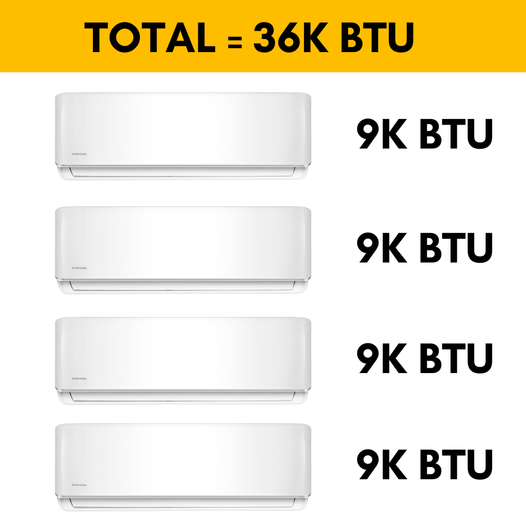 MRCOOL Olympus Mini Split - 36K BTU 4 Zone Ductless Air Conditioner and Heat Pump with 16 ft. Flared Lineset, OLY36-W-4-09-16